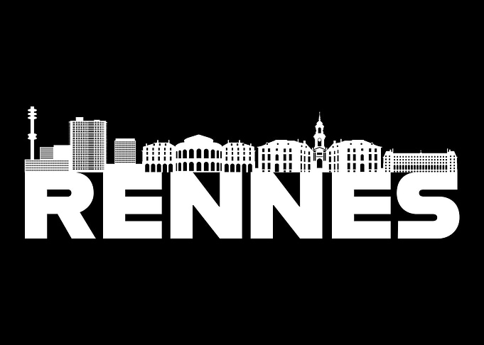 Rennes France Skyline Gift
