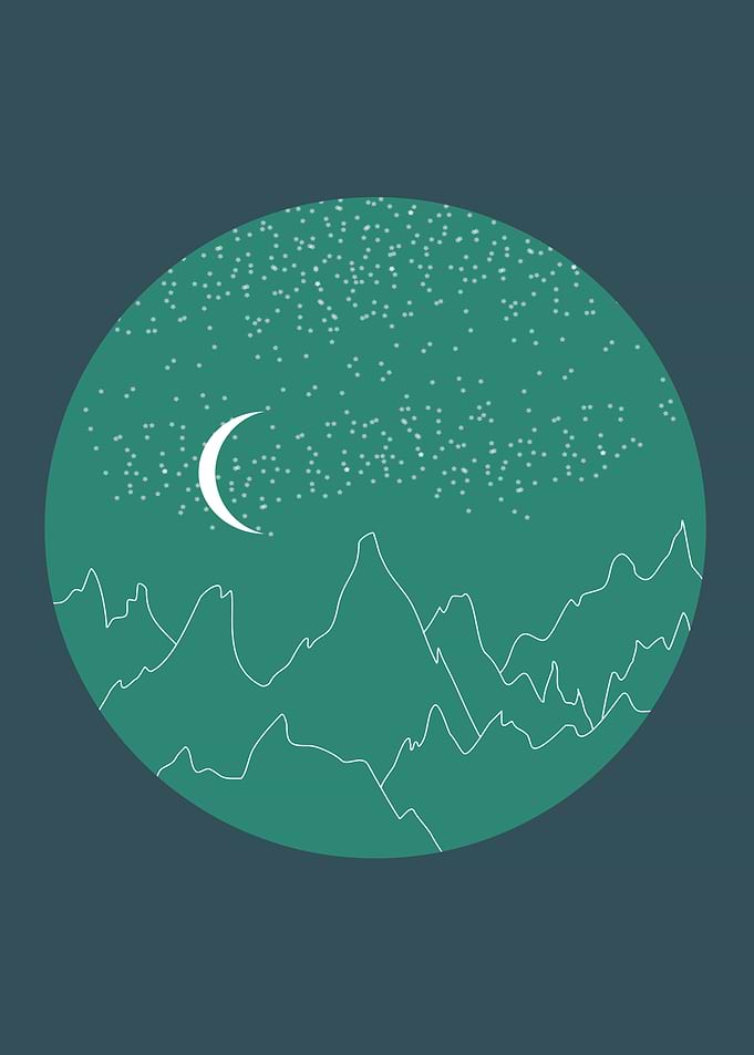 Minimal mountain landscape