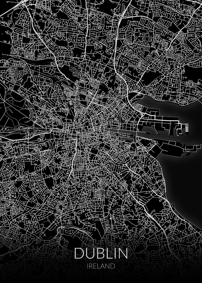 Dublin Map Black