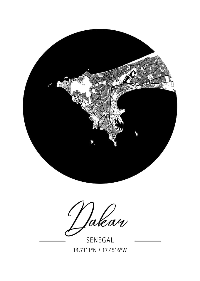 Dakar Area City Map