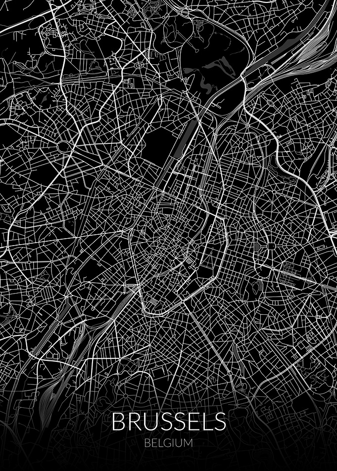 Brussels Map Black