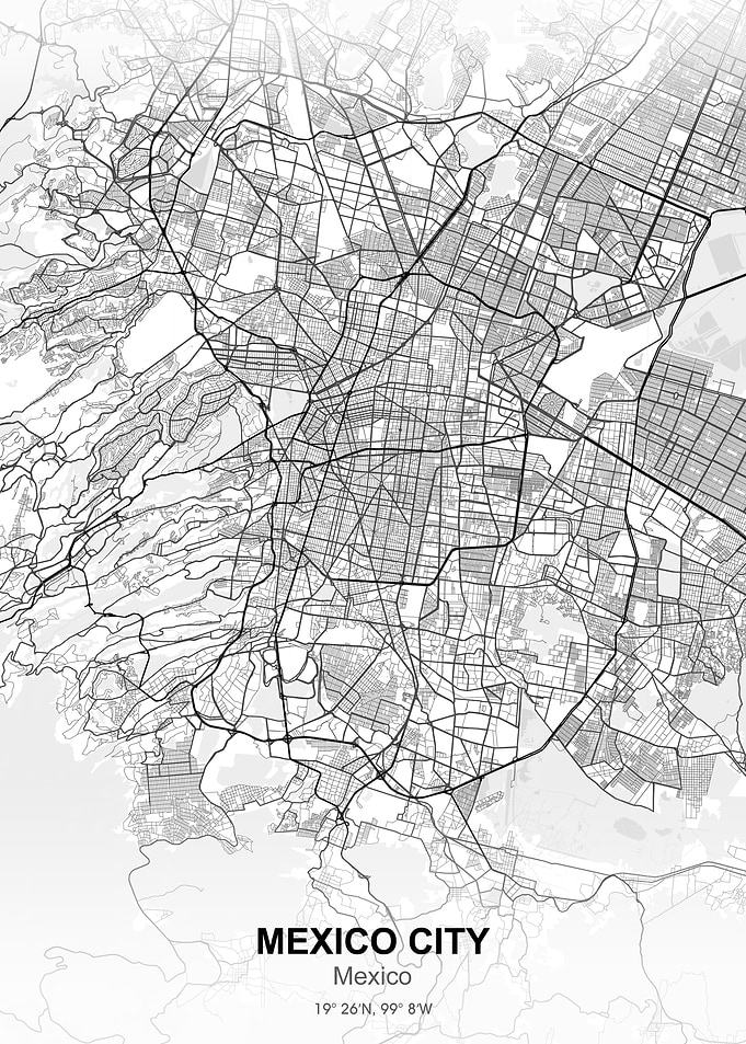 Mexico City BW map