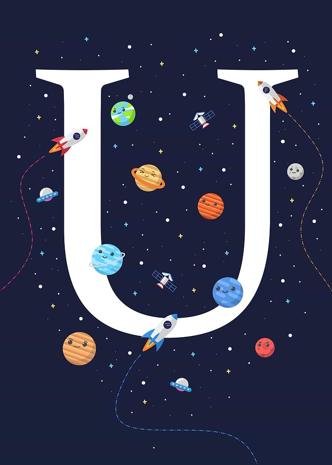 alphabet letter U space