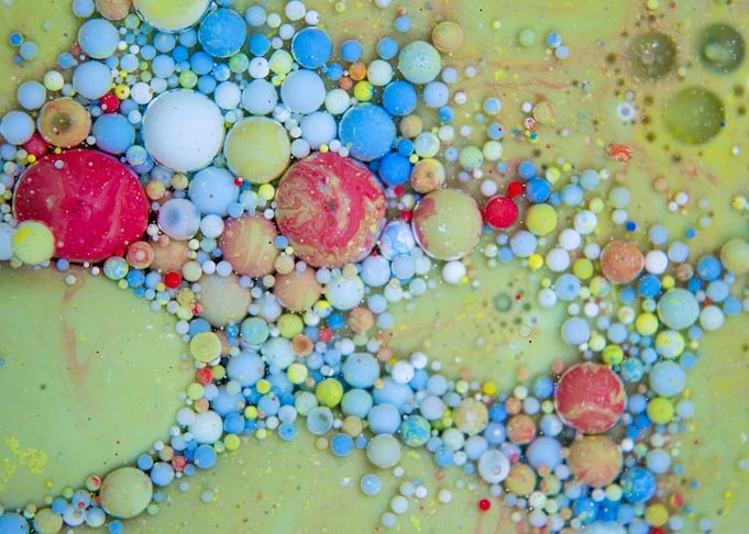 Bubbles Art Red Apple