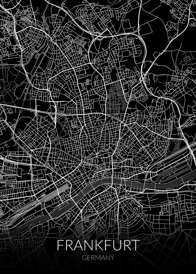 Frankfurt Map Black