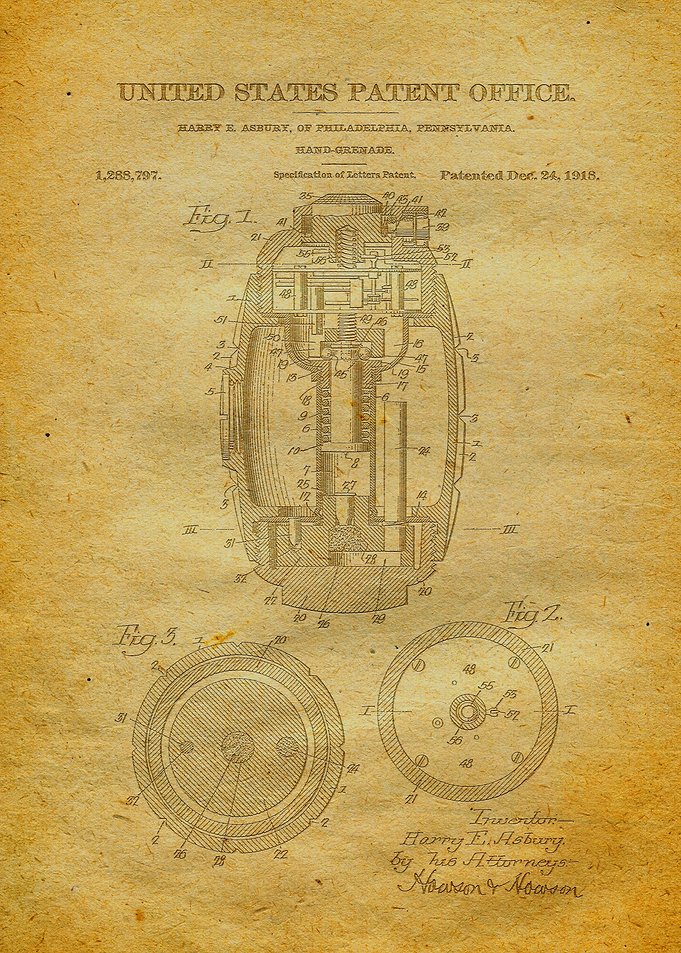 34 Hand Grenade Patent