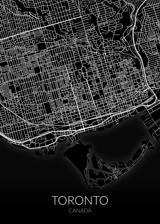 Toronto Map Black