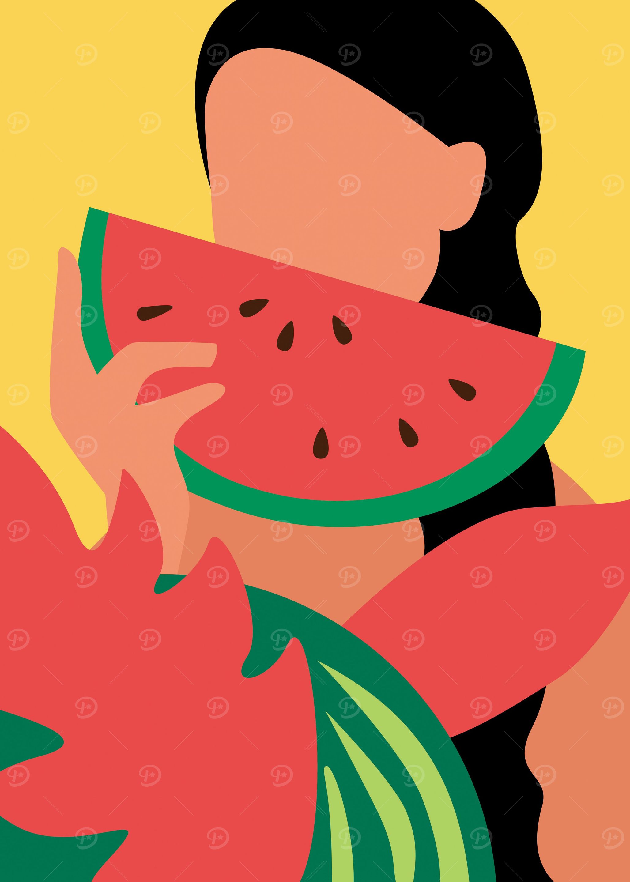 girl and fruit