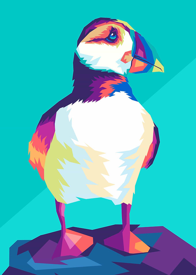 Atlantic Puffin pop art
