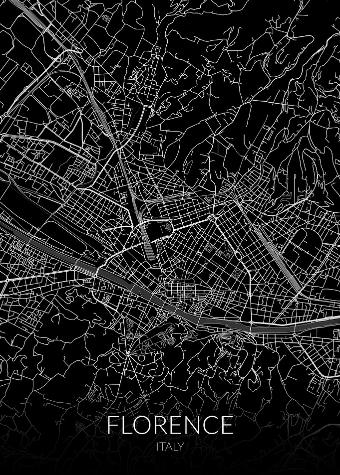 Florence Map Black