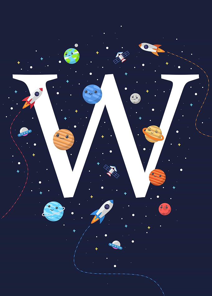 letter W space theme