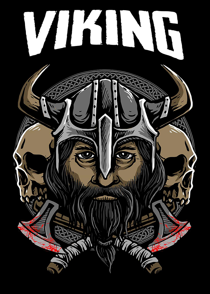 Viking Warrior with Skulls