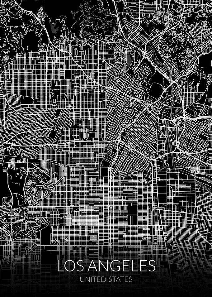 Los Angeles Map Black