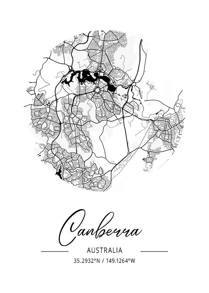Canberra Area City Map