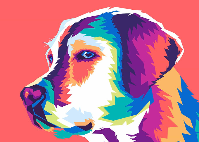 dog head pop art