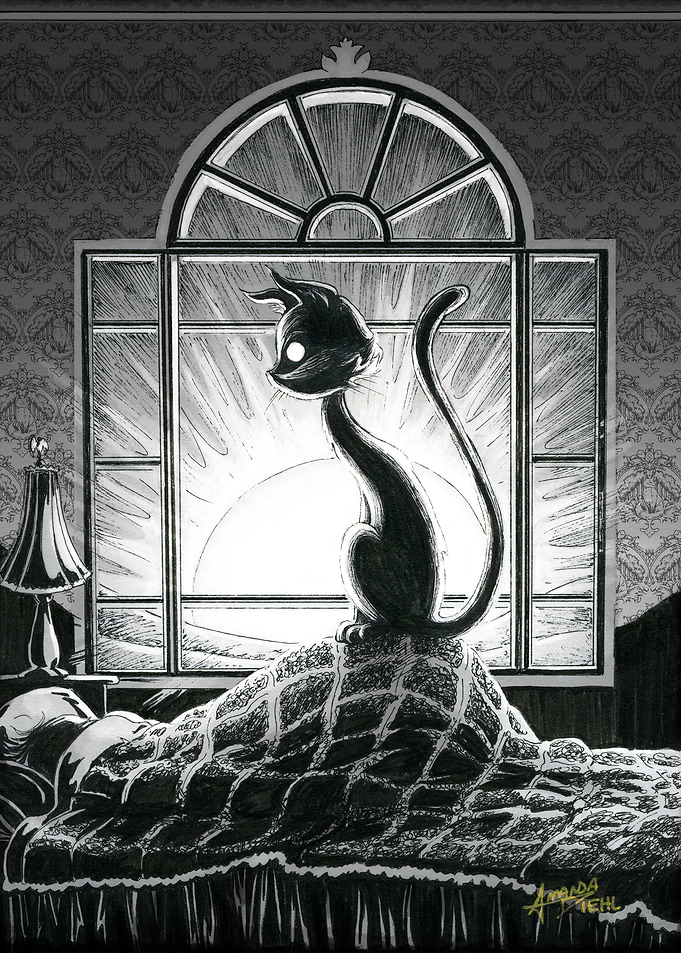 Boo Kitty Greets Morning