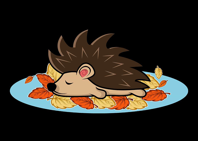 Hedgehog Cute Leafs Pet Lo