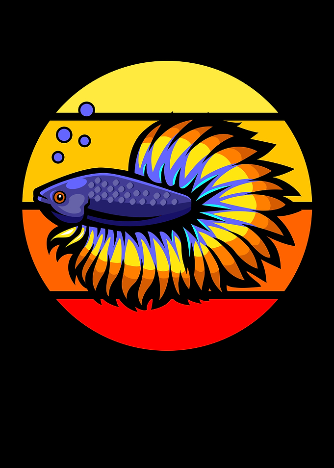 Betta Fish retro vintage