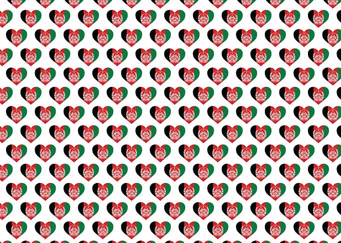 Love Afghanistan flag Moti