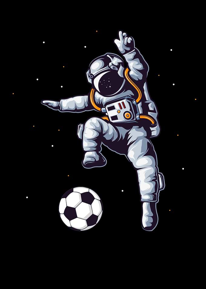 Soccer Astronaut In Space