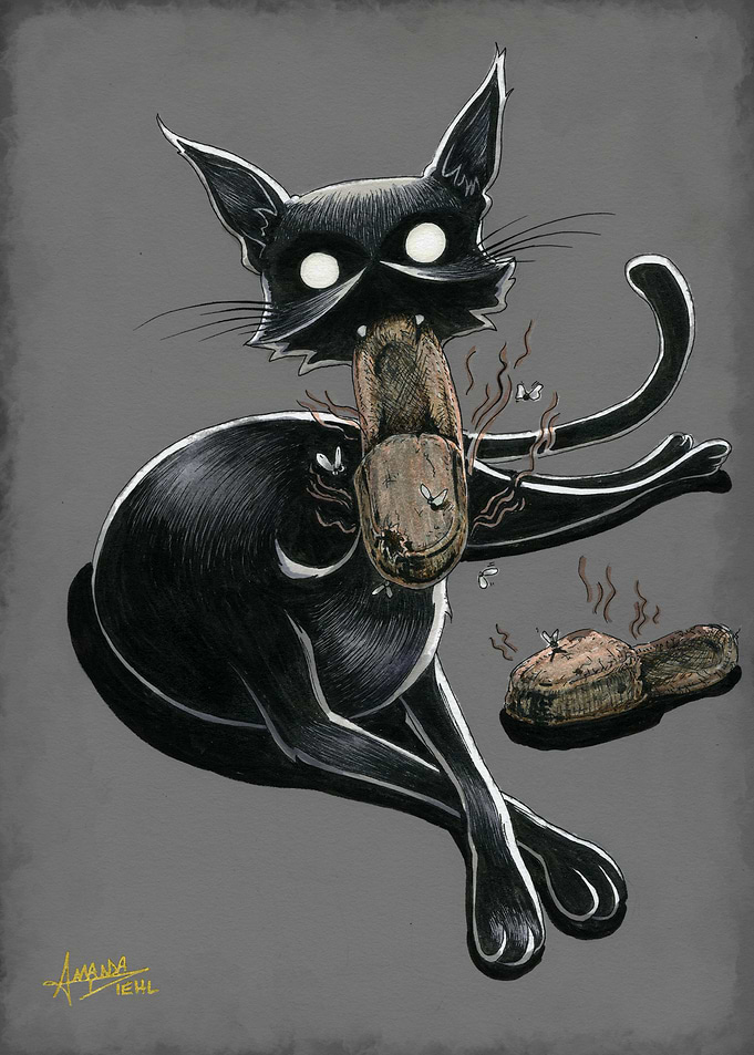 Boo Kitty Eats Slippers