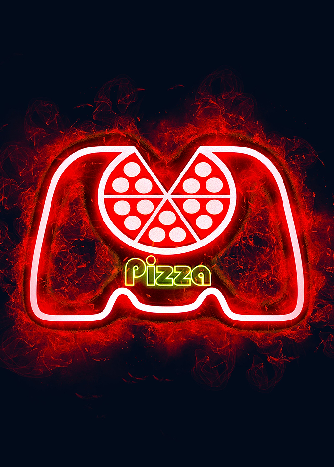 gaming with pizza smoky