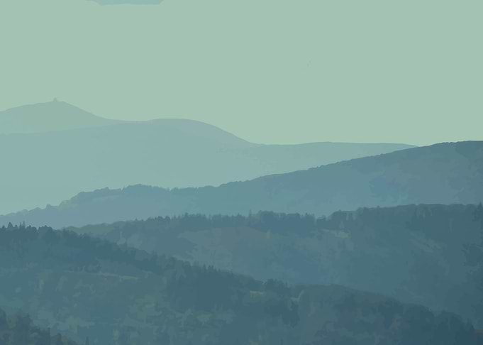 Minimalist blue landscape