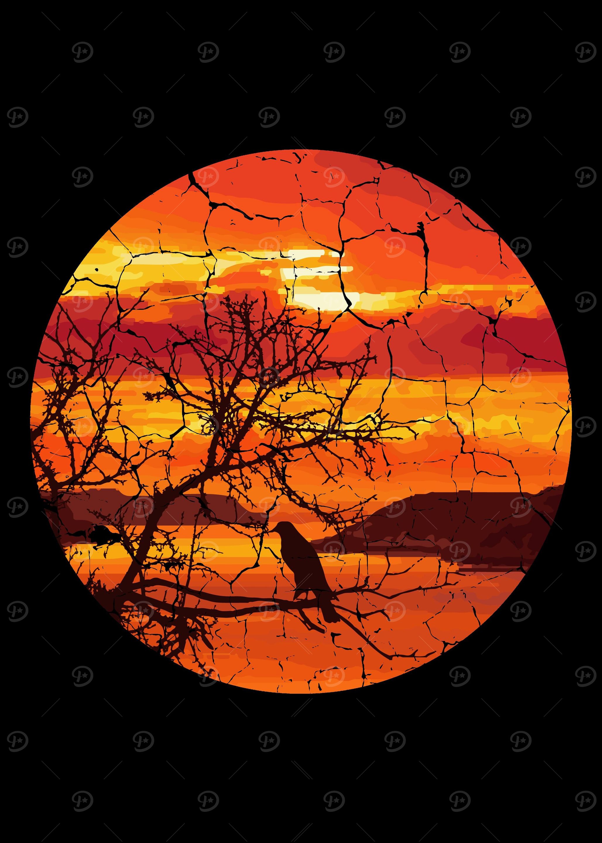 Bird Tree Sunset Sunset Pe