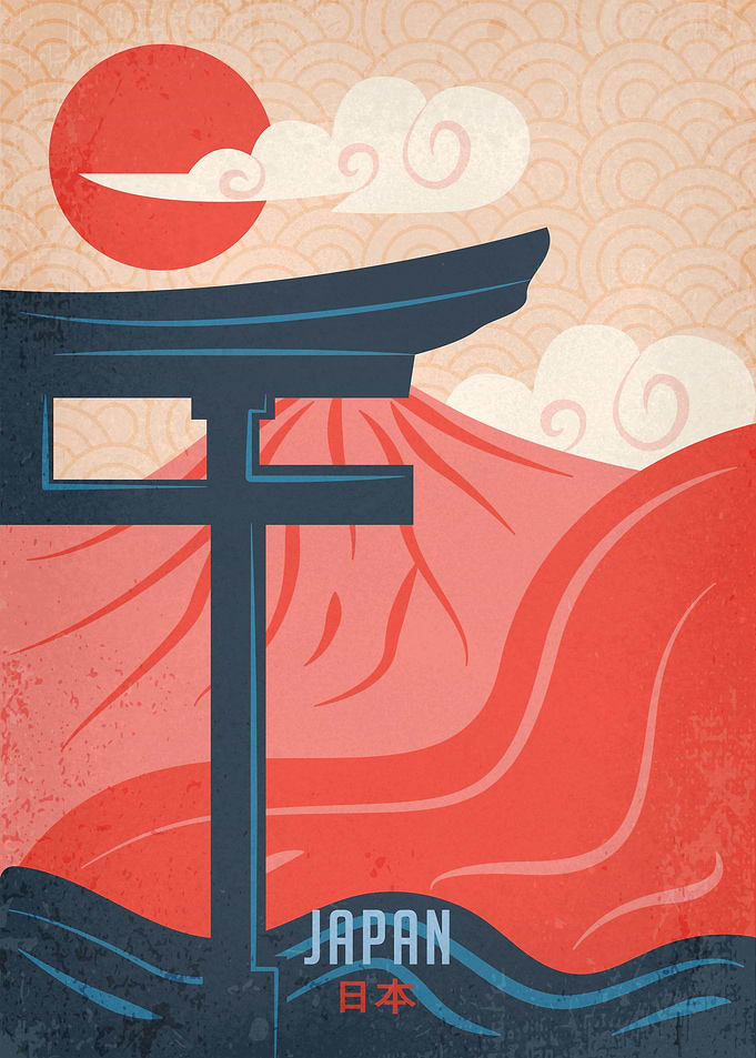 Abstract Torii Gate Japan