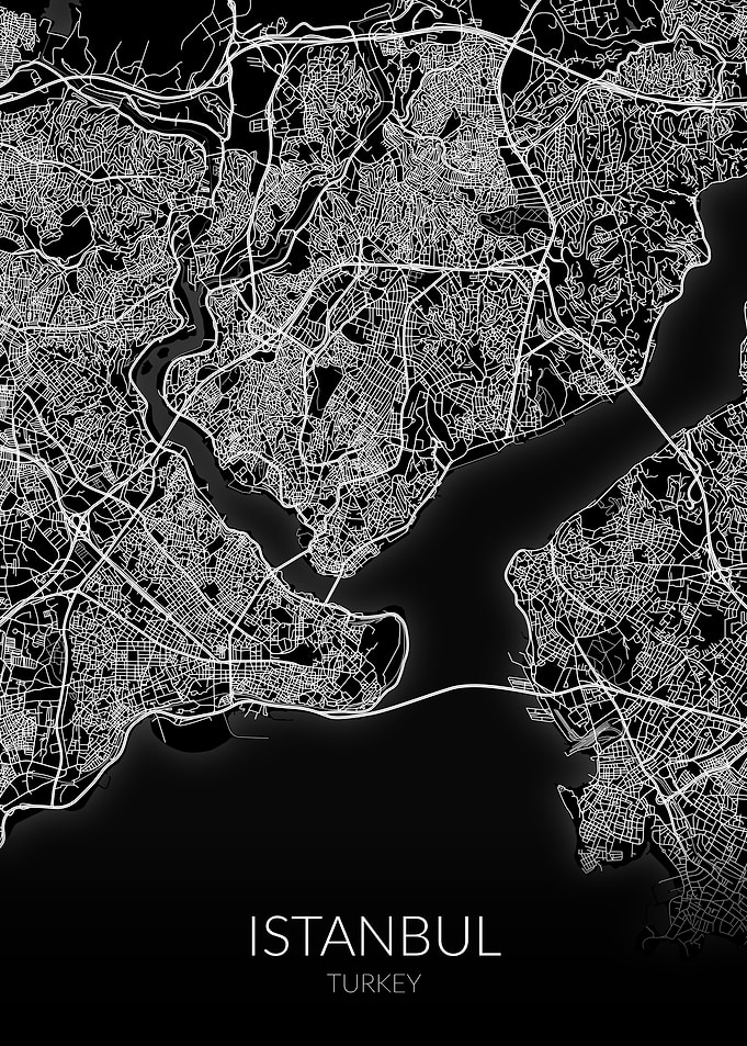 Istanbul Map Black