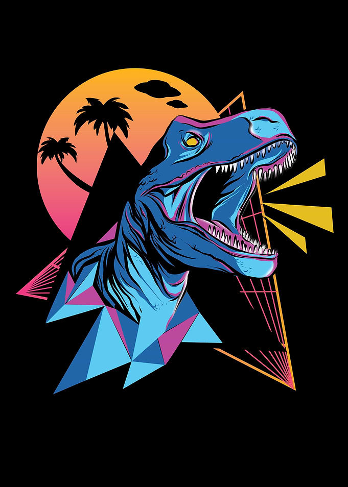 Vaporwave Dino Rex Retro