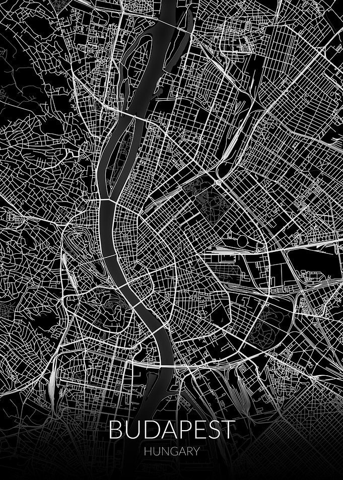 Budapest Map Black