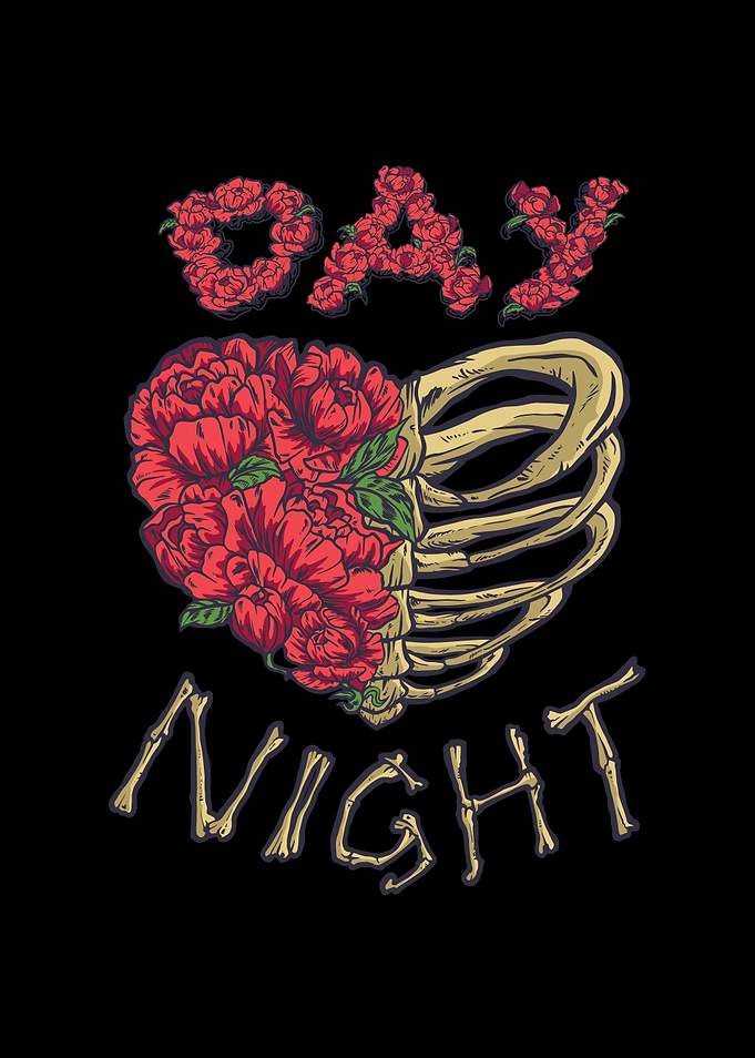 ROSE AND BONES HEART