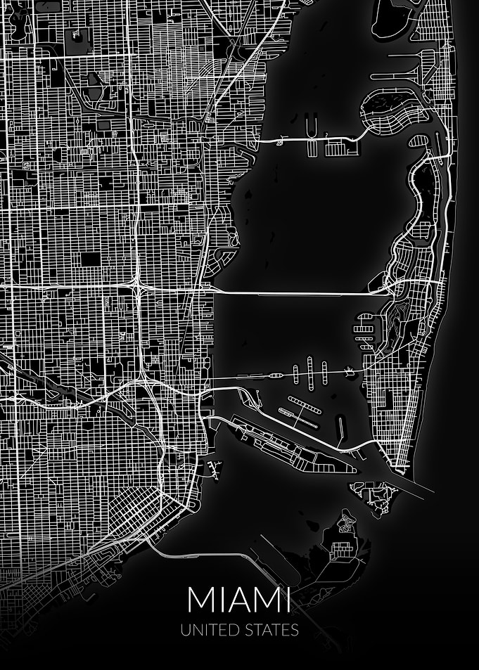 Miami Map Black