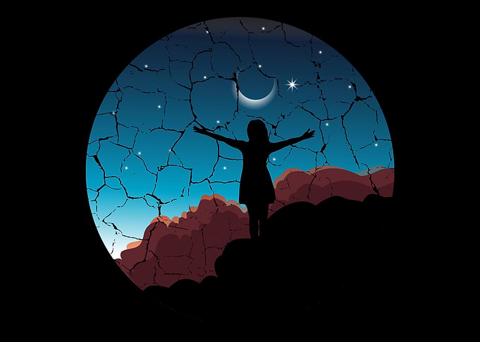 Girl Moon Sunset Free Woma
