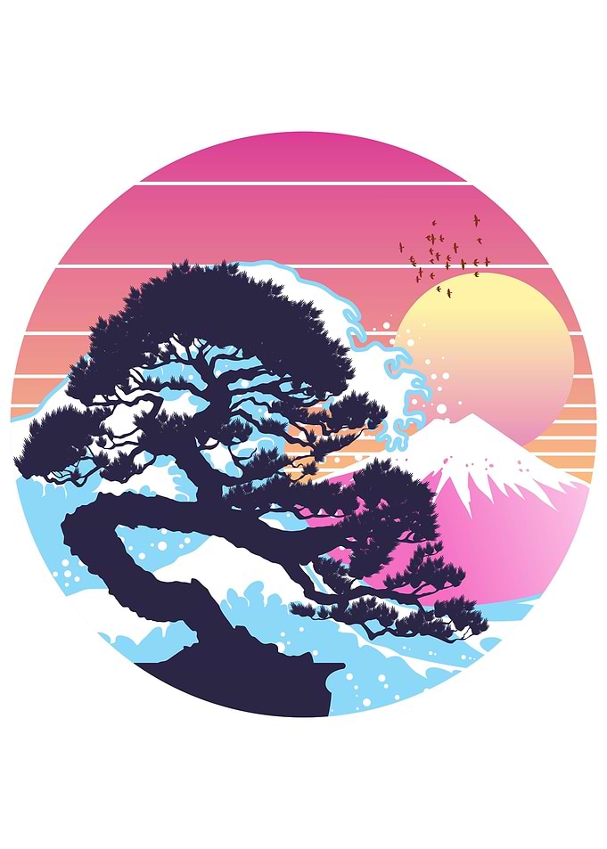 Retro waves bonsai