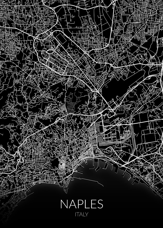 Naples Map Black
