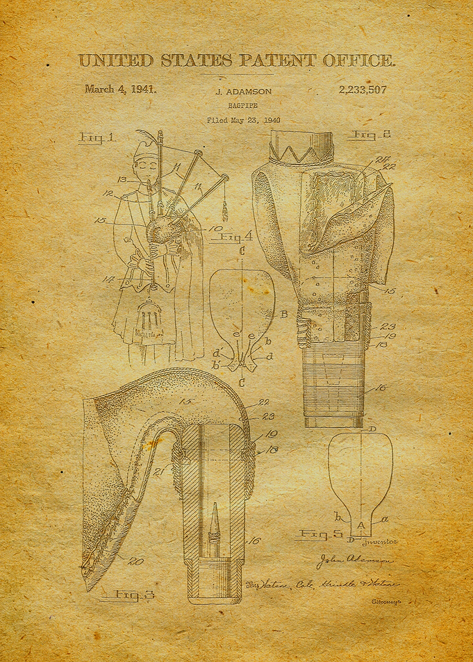 47 Bagpipe Patent 1940