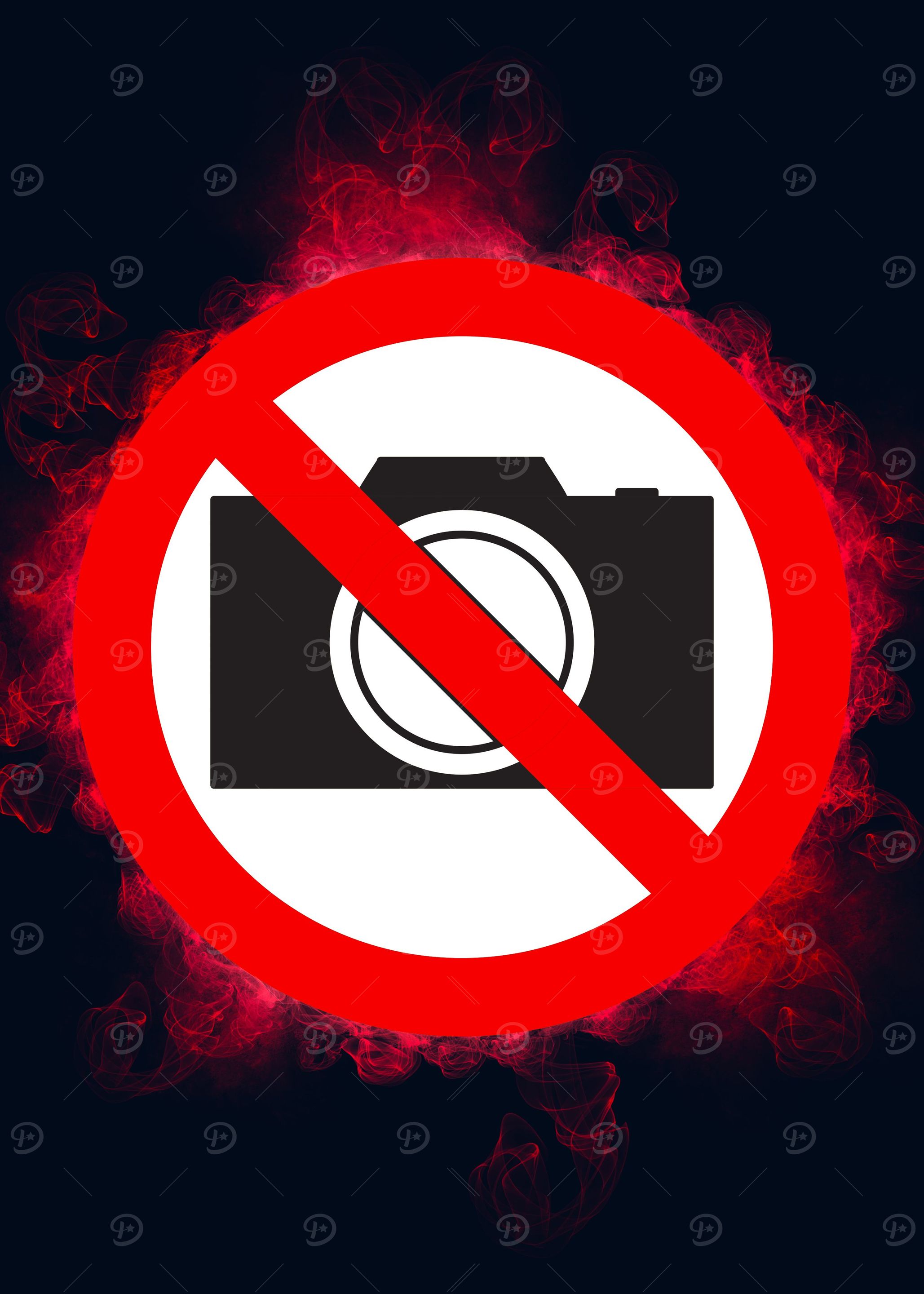 no photography sign smoky