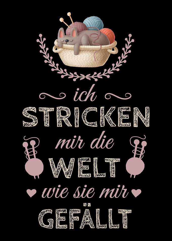 Stricken Spruch Wolle Oma