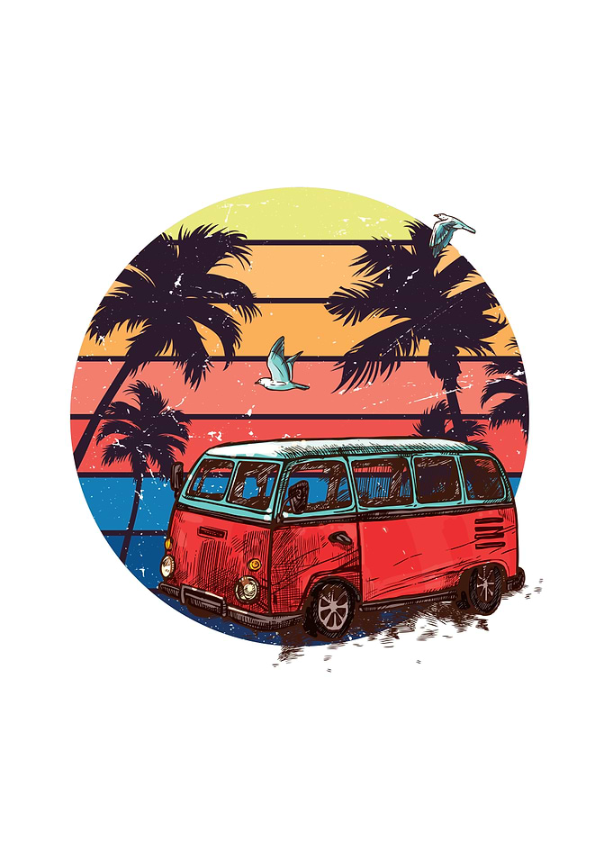 Van on the Beach