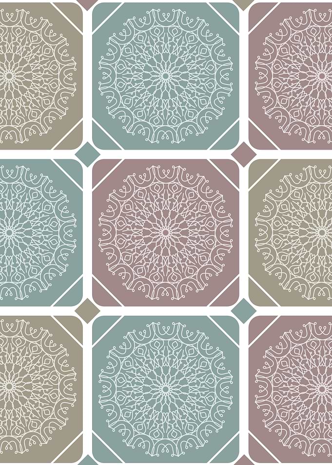 Colorful mandala tiles