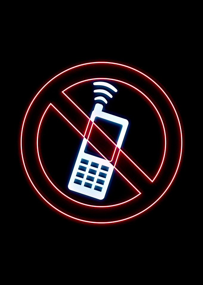no mobile phones sign