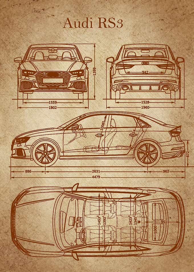 Audi RS3 2017 Blueprint