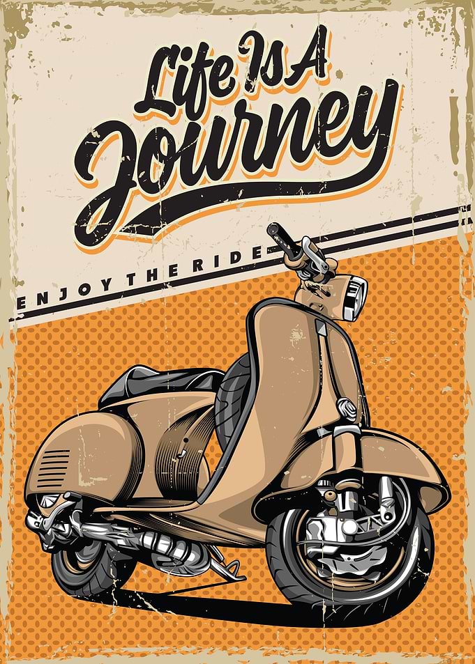 Retro Vespa Poster