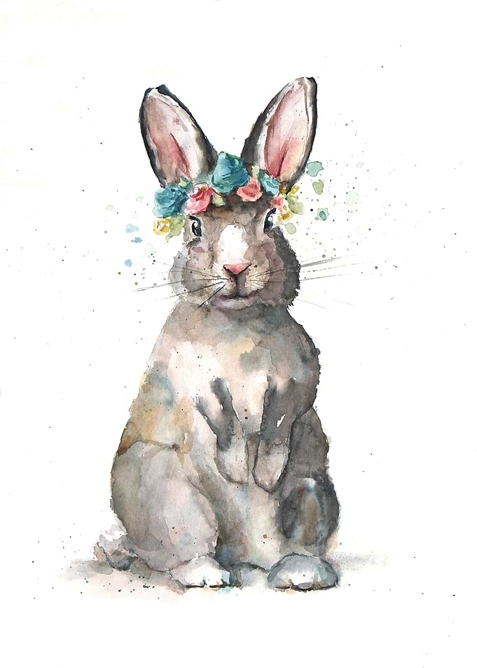 Cute flower bunny