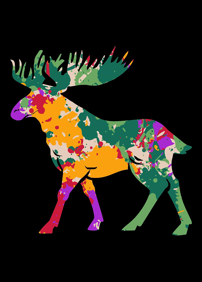 Moose Colorful Deer