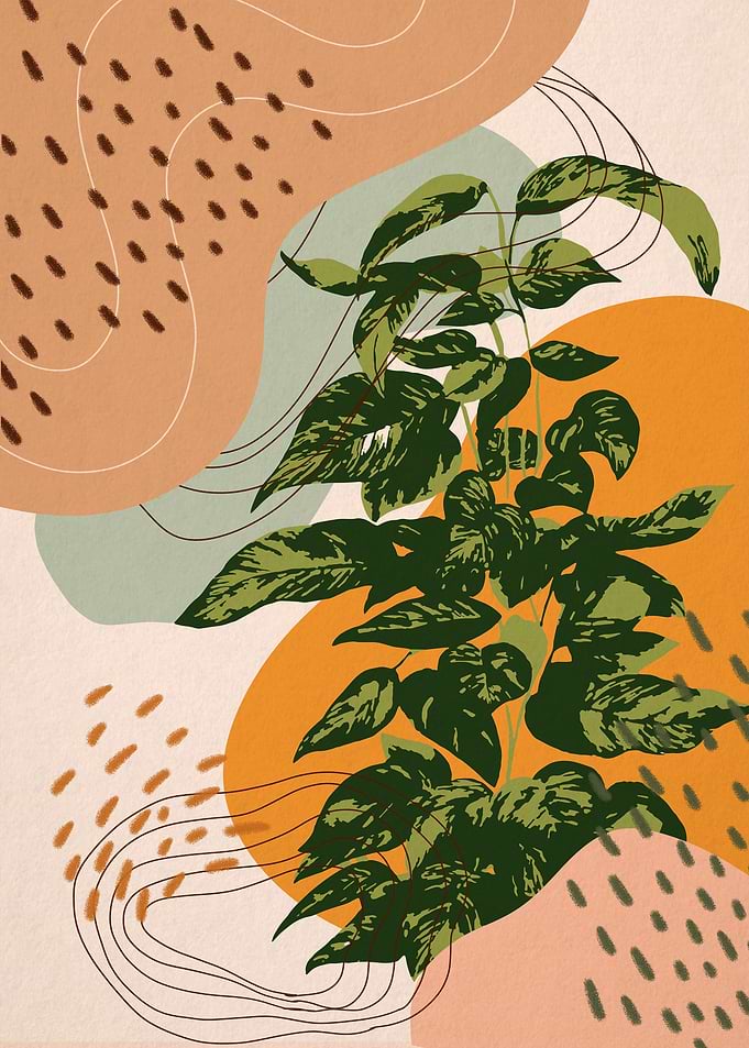 Bohemian leaves art