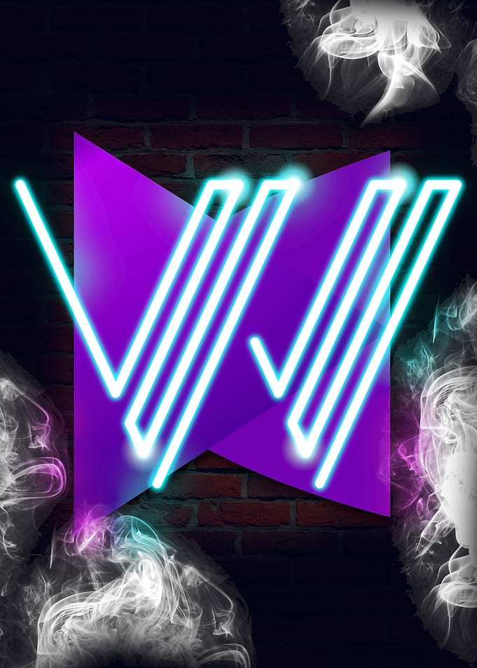 Neon Sign Alphabet W