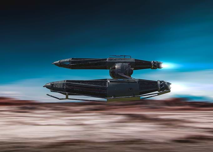 Spaceship in desert